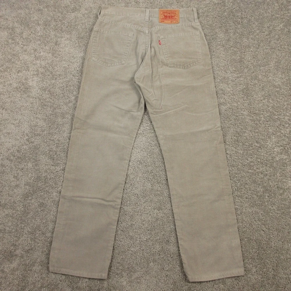 Vintage Levis Pants Mens 31x30 Beige 505 Regular Straight‎ Corduroy 5 Pocket Y2K